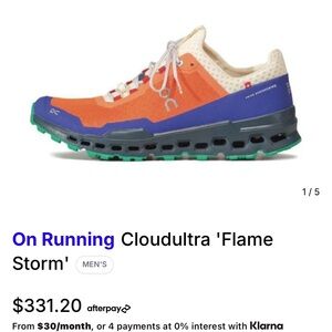 On Running Cloudultra 'Flame Storm' sz 10 m / 11 w new in box